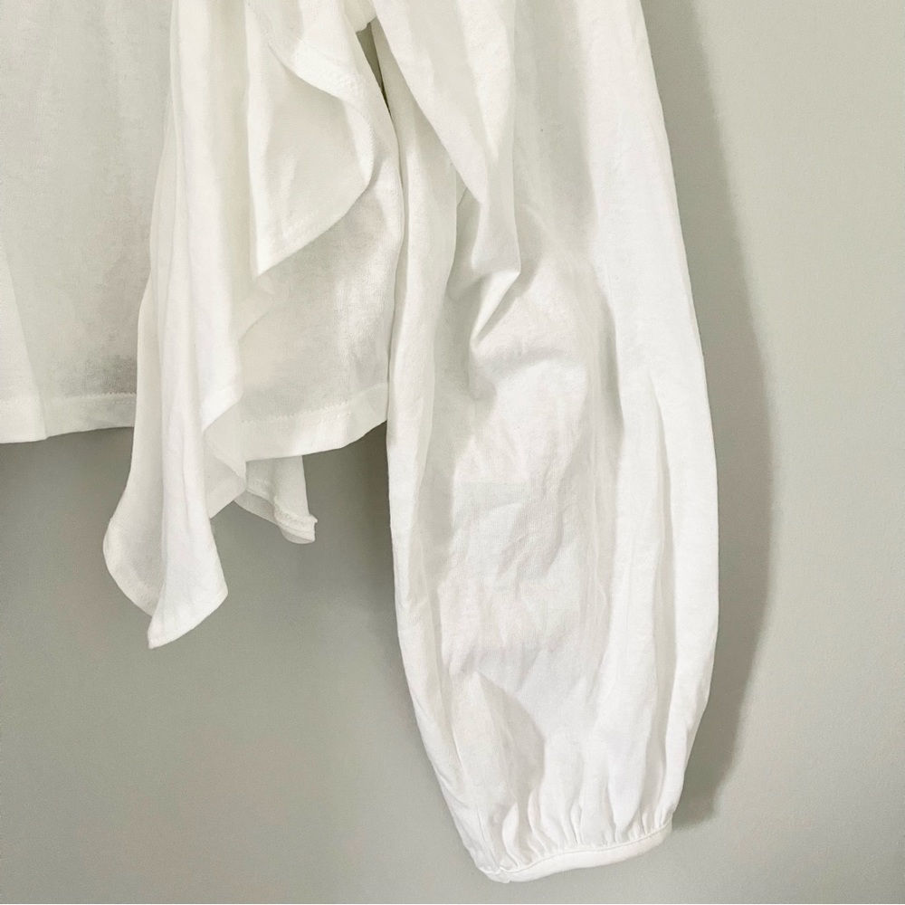 Topshop Draped Ruffle Longsleeve Top - Picture 6 of 11